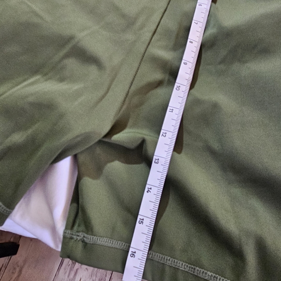 2 Pairs Olive Green Women's Athletic Shorts - Picture 8 of 11